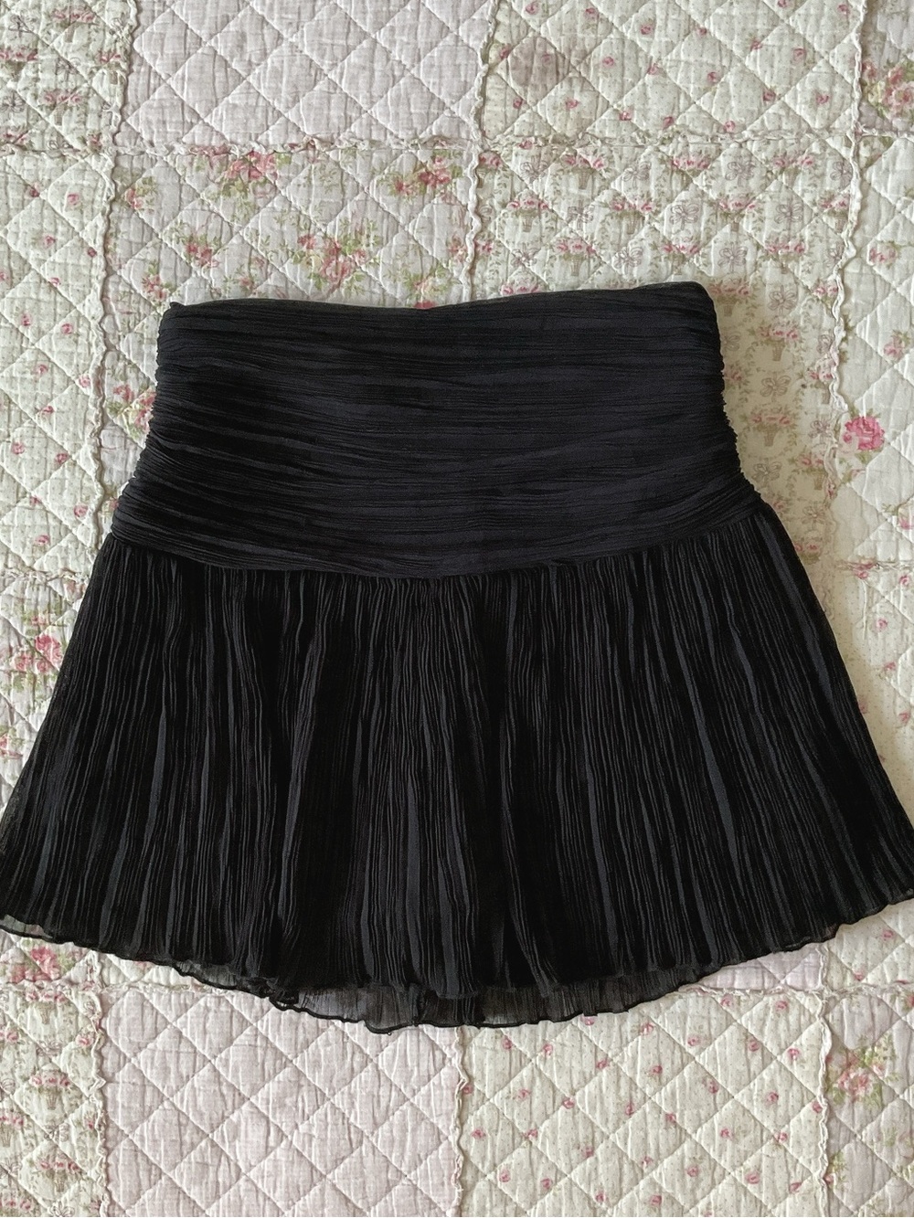 Zara Sheer Ruched Mesh Black Mini Skirt - NWT